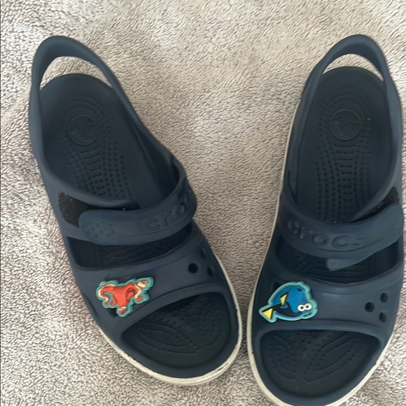 Crocs Kids Navy Sandals- excellent condition! - Picture 1 of 7